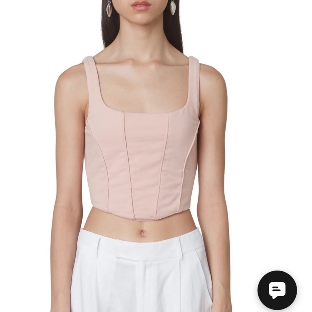 Nia The Brand Nordstrom Blush Cropped Corset Tank Top